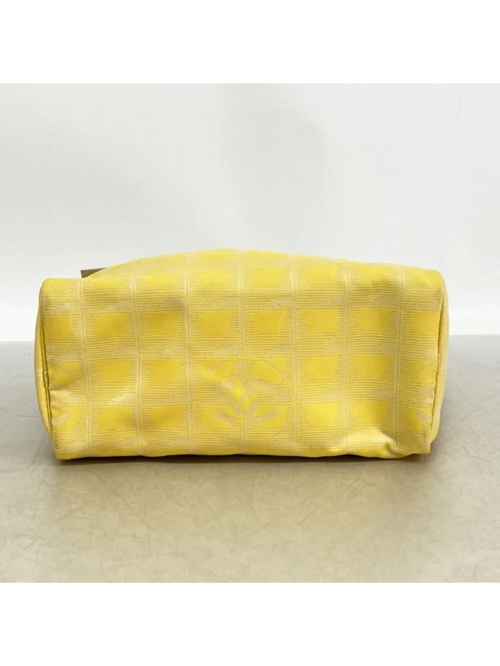 Chanel Shoulder Bag New Travel Nylon Yellow Silver
